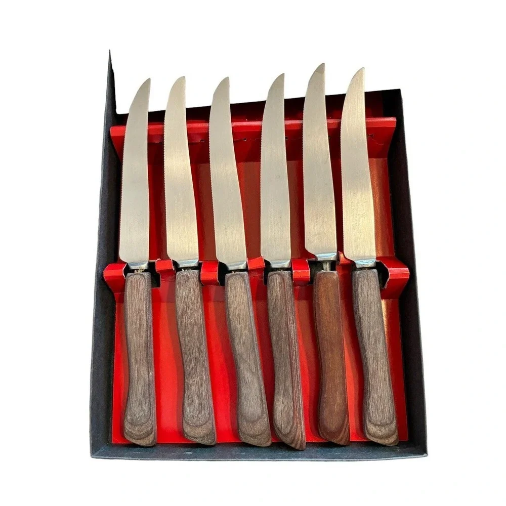 6 Vintage Westall Richardson Sheffield England Forever Sharp Steak Knives